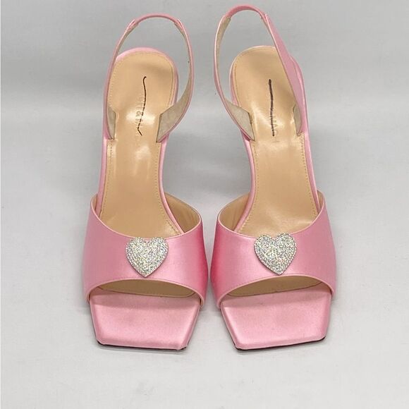 MACH & MACH Crystal Heart Slingback Heel Sandals size 39 - Picture 2 of 14